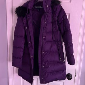 Women’s Lands End quilted winter coat with the detachable hood